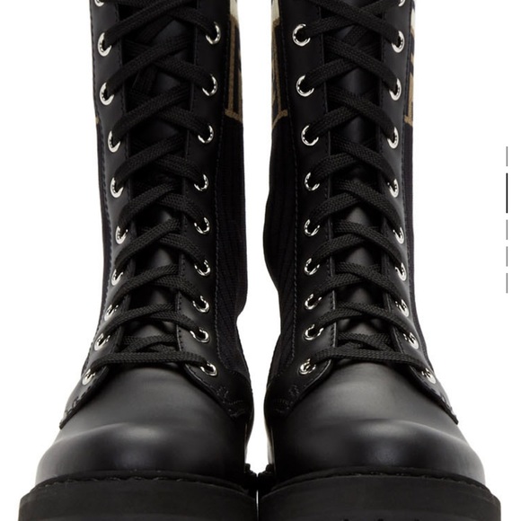 FENDI Black Rokoko Combat Boots Size 36 IT (Size 6 Us) - Picture 3 of 3